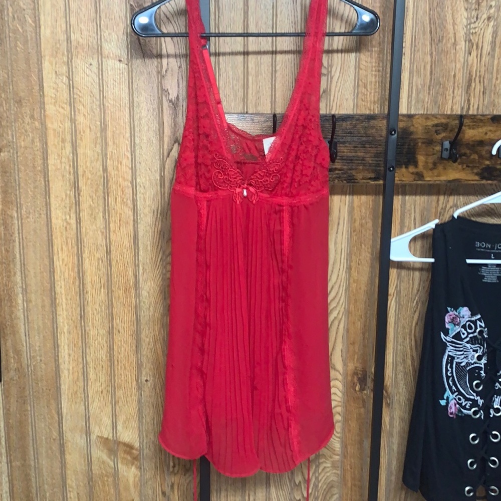 Red lace dress